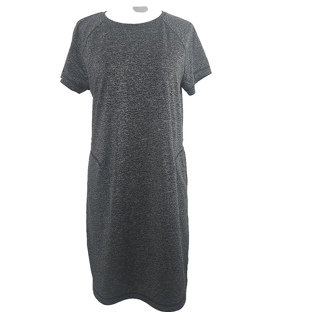 J.Jill‎ Small Fit Out & About Shirt Tail Dress Heather Gray Short Sleeve Pockets